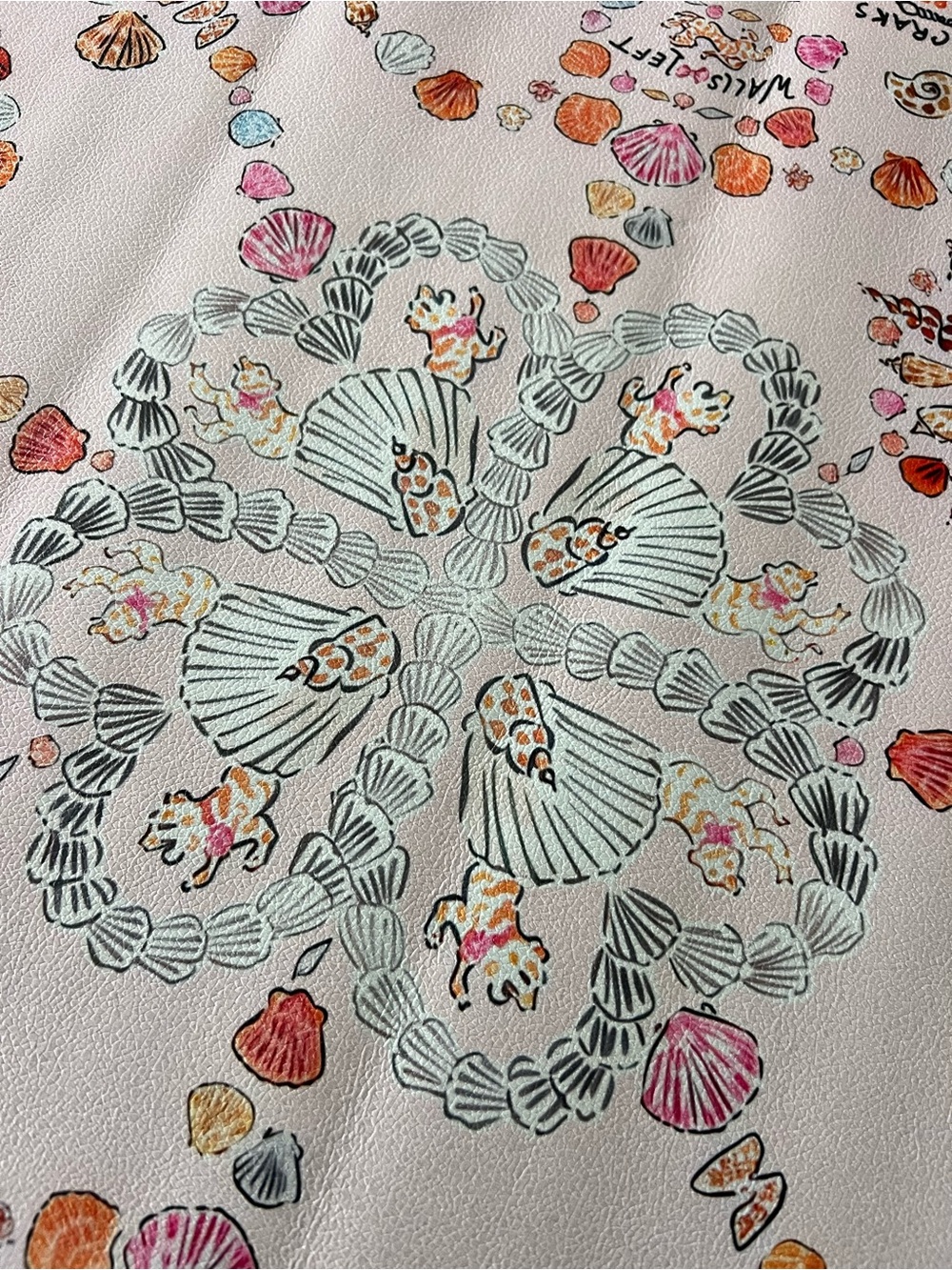 Seashell-Print Decorative Mahjong Mat Reproduction - Picture 3 of 4